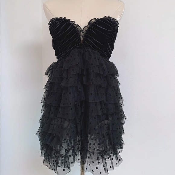 NWT For Love & Lemons Jourdan Off The Shoulder Mini Dress Size XL Polka dot - Picture 9 of 13